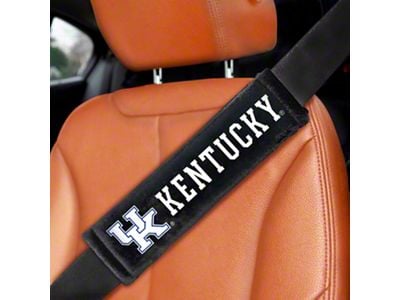 Embroidered Seatbelt Pads with Kentucky Logo; Black (Universal; Some Adaptation May Be Required)