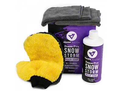 Foam Pro Snow Storm Wash Soap with Sponger, Microfiber Towel and Gloves; 16-Ounce