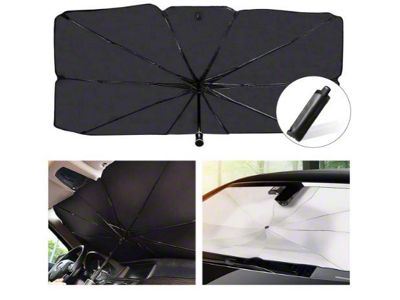 Foldable Windshield Sun Shade Reflector Umbrella; 53-Inch