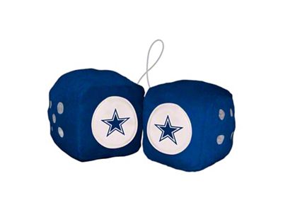 Fuzzy Dice with Dallas Cowboys Logo; Navy (Universal; Some Adaptation May Be Required)