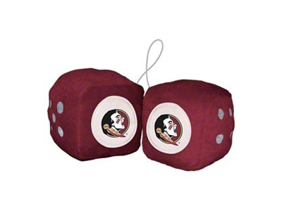 Fuzzy Dice with Florida State University Logo; Garnet (Universal; Some Adaptation May Be Required)