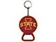 Keychain Bottle Opener with Iowa State University Logo; Red