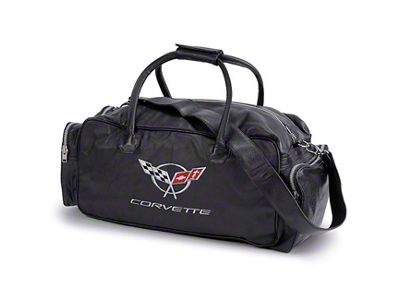 Leather Duffel Bag; Black