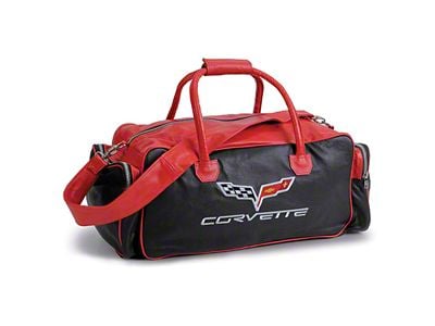 Leather Duffel Bag; Red