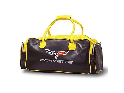 Leather Duffel Bag; Yellow