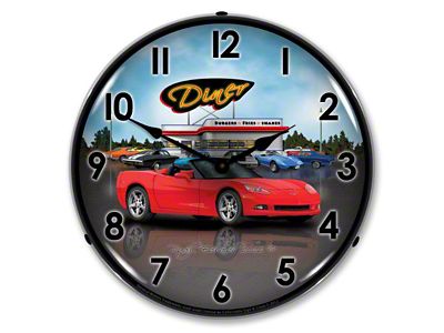 LED Clock; C6 Convertible Diner