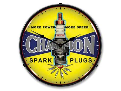 LED Clock; Champion Plugs Vintage