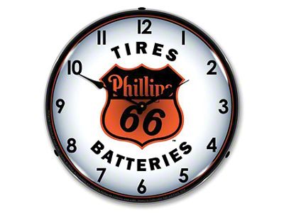 LED Clock; Phillips 66 Tires and Bat