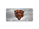 License Plate with Chicago Bears Logo; Stainless Steel (Universal; Some Adaptation May Be Required)