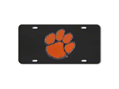 License Plate with Clemson University Logo; Black (Universal; Some Adaptation May Be Required)