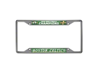 License Plate Frame with 2024 NBA Champions Boston Celtics; Green (Universal; Some Adaptation May Be Required)