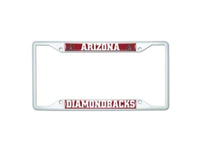 License Plate Frame with Arizona Diamondbacks; White (Universal; Some Adaptation May Be Required)