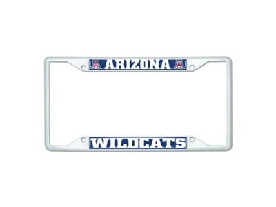 License Plate Frame with Arizona; White (Universal; Some Adaptation May Be Required)