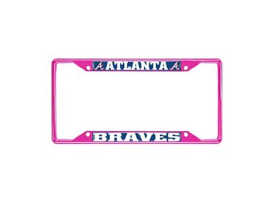 License Plate Frame with Atlanta Braves; Pink (Universal; Some Adaptation May Be Required)