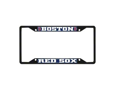 License Plate Frame with Boston Red Sox Logo; Black and Navy (Universal; Some Adaptation May Be Required)