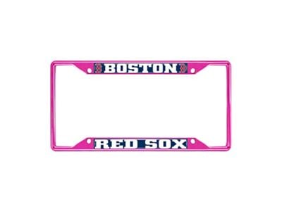 License Plate Frame with Boston Red Sox; Pink (Universal; Some Adaptation May Be Required)