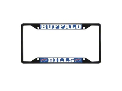 License Plate Frame with Buffalo Bills Logo; Black and Blue (Universal; Some Adaptation May Be Required)