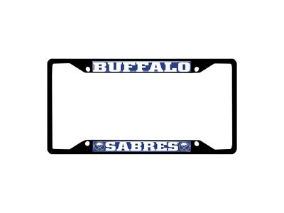 License Plate Frame with Buffalo Sabres Logo; Black and Blue (Universal; Some Adaptation May Be Required)