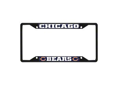 License Plate Frame with Chicago Bears Logo; Black and Navy (Universal; Some Adaptation May Be Required)