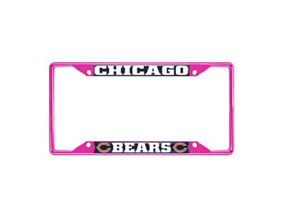 License Plate Frame with Chicago Bears; Pink (Universal; Some Adaptation May Be Required)