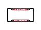 License Plate Frame with Chicago Blackhawks Logo; Black and Red (Universal; Some Adaptation May Be Required)