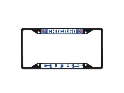 License Plate Frame with Chicago Cubs Logo; Black and Blue (Universal; Some Adaptation May Be Required)