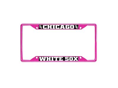 License Plate Frame with Chicago White Sox; Pink (Universal; Some Adaptation May Be Required)