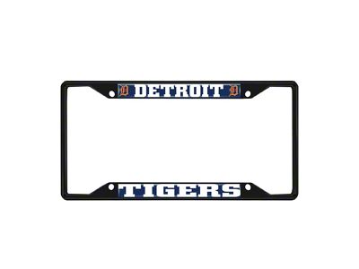 License Plate Frame with Detroit Tigers Logo; Black and Navy (Universal; Some Adaptation May Be Required)