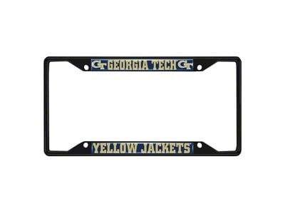 License Plate Frame with Georgia Tech Logo; Black and Navy (Universal; Some Adaptation May Be Required)