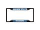 License Plate Frame with Golden State Warriors Logo; Black and Chrome (Universal; Some Adaptation May Be Required)