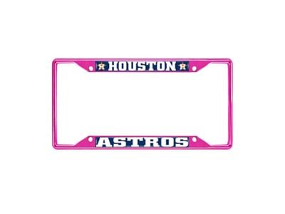 License Plate Frame with Houston Astros; Pink (Universal; Some Adaptation May Be Required)