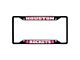 License Plate Frame with Houston Rockets Logo; Black and Red (Universal; Some Adaptation May Be Required)