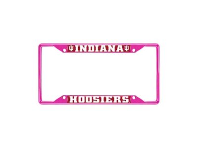 License Plate Frame with Indiana; Pink (Universal; Some Adaptation May Be Required)