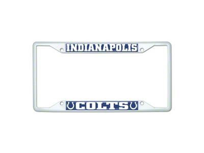 License Plate Frame with Indianapolis Colts; White (Universal; Some Adaptation May Be Required)