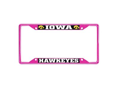 License Plate Frame with Iowa; Pink (Universal; Some Adaptation May Be Required)