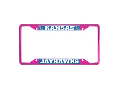 License Plate Frame with Kansas; Pink (Universal; Some Adaptation May Be Required)