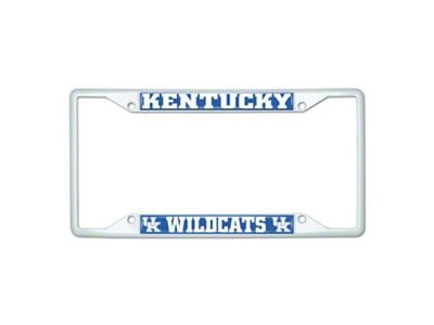 License Plate Frame with Kentucky; White (Universal; Some Adaptation May Be Required)