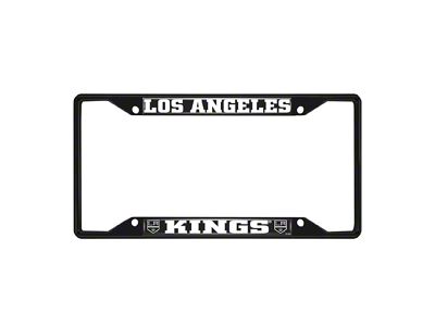 License Plate Frame with Los Angeles Kings Logo; Black and Black (Universal; Some Adaptation May Be Required)