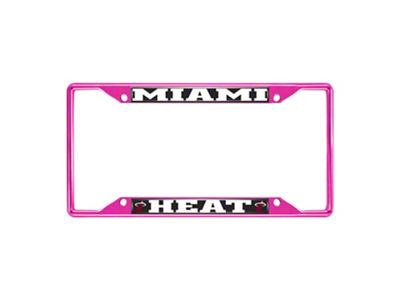 License Plate Frame with Miami Heat; Pink (Universal; Some Adaptation May Be Required)