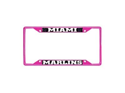 License Plate Frame with Miami Marlins; Pink (Universal; Some Adaptation May Be Required)