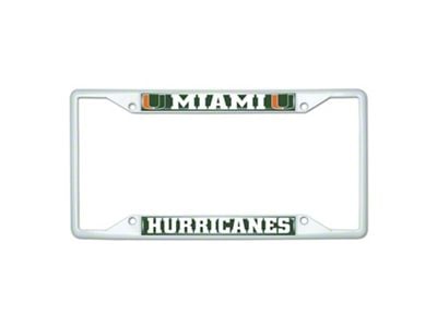 License Plate Frame with Miami; White (Universal; Some Adaptation May Be Required)