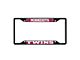 License Plate Frame with Minnesota Twins Logo; Black and Red (Universal; Some Adaptation May Be Required)