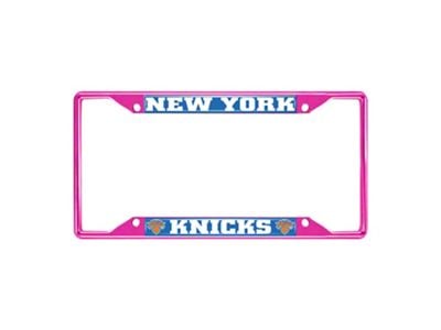 License Plate Frame with New York Knicks; Pink (Universal; Some Adaptation May Be Required)