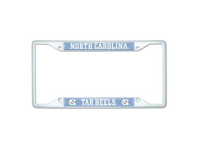 License Plate Frame with North Carolina; White (Universal; Some Adaptation May Be Required)