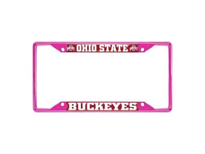 License Plate Frame with Ohio State; Pink (Universal; Some Adaptation May Be Required)