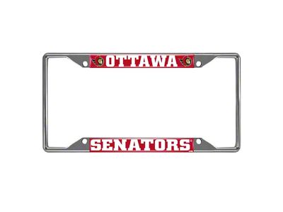 License Plate Frame with Ottawa Senators Logo; Chrome (Universal; Some Adaptation May Be Required)