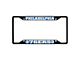 License Plate Frame with Philadelphia 76ers Logo; Black and Blue (Universal; Some Adaptation May Be Required)