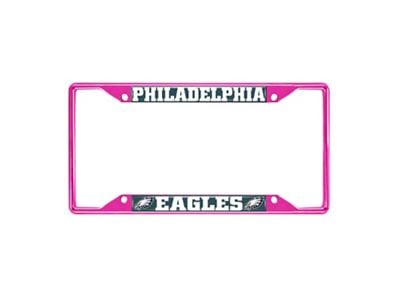 License Plate Frame with Philadelphia Eagles; Pink (Universal; Some Adaptation May Be Required)