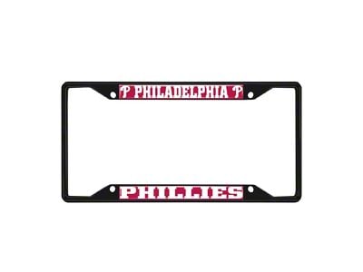 License Plate Frame with Philadelphia Phillies Logo; Black and Red (Universal; Some Adaptation May Be Required)