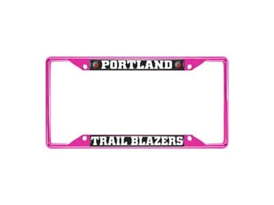 License Plate Frame with Portland Trail Blazers; Pink (Universal; Some Adaptation May Be Required)